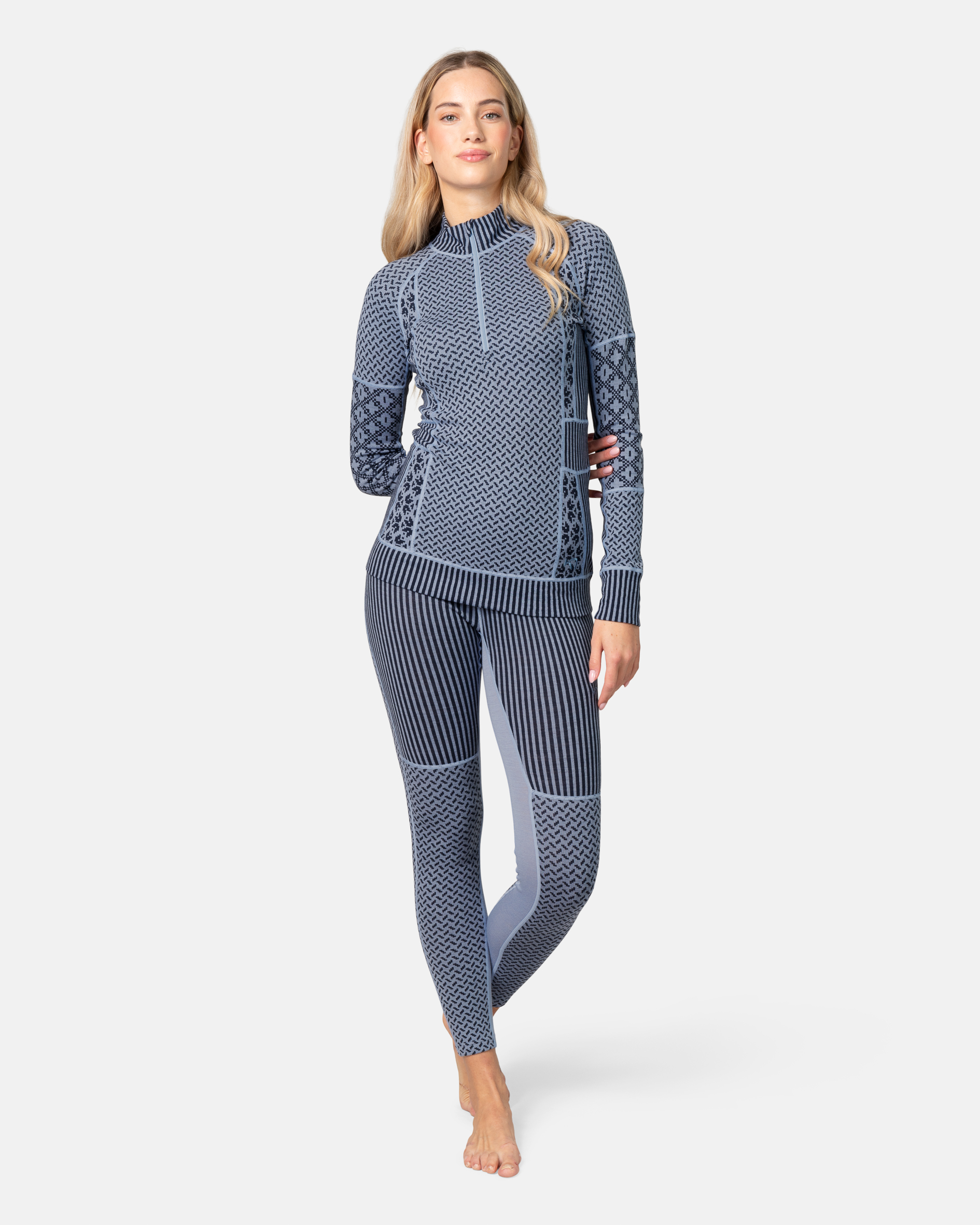 Smekker Half Zip Base Layer - 100% Merino Wool - IRIS Blue