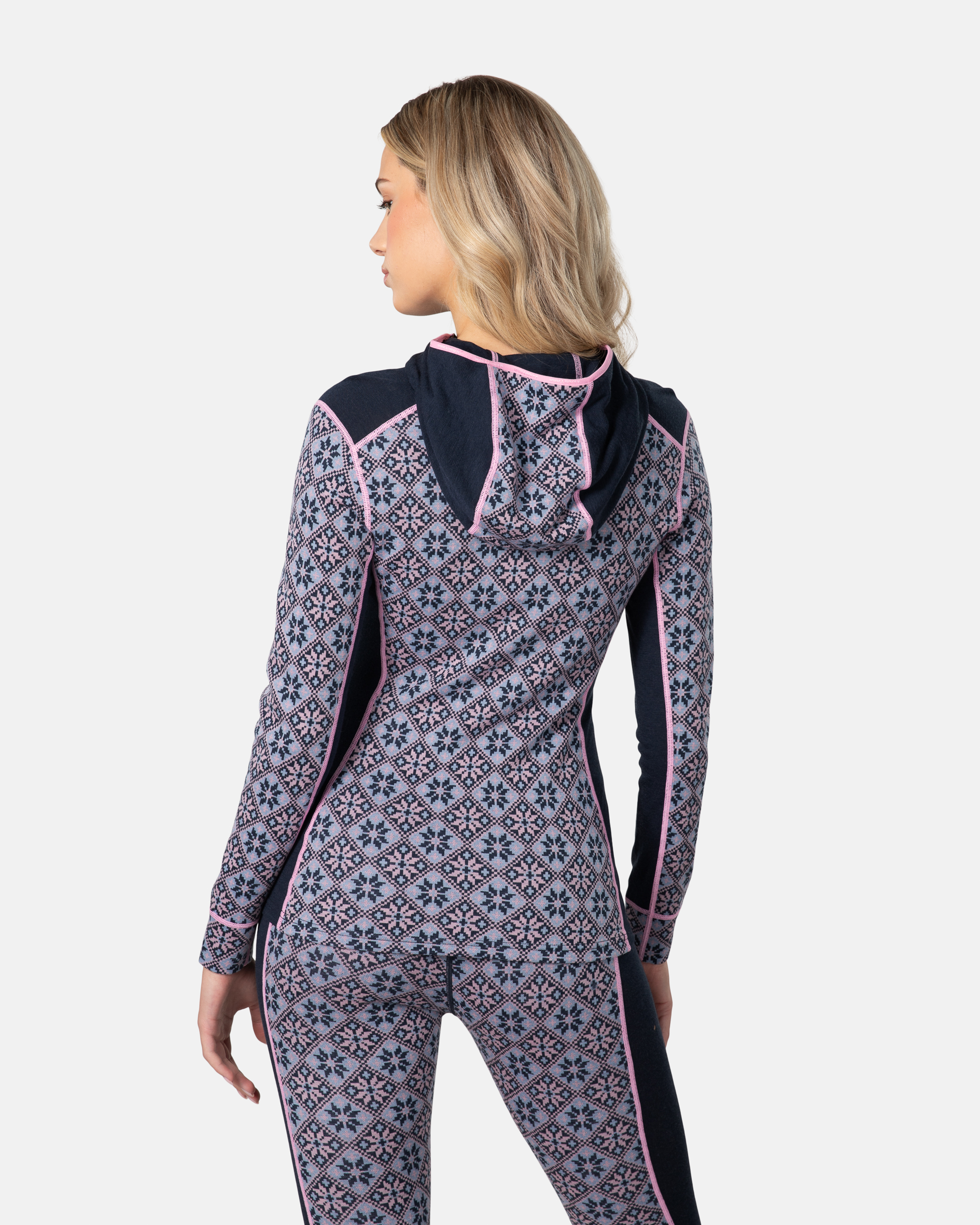 Rose Base Layer Hoodie - 100% Merino Wool - Roy Blue