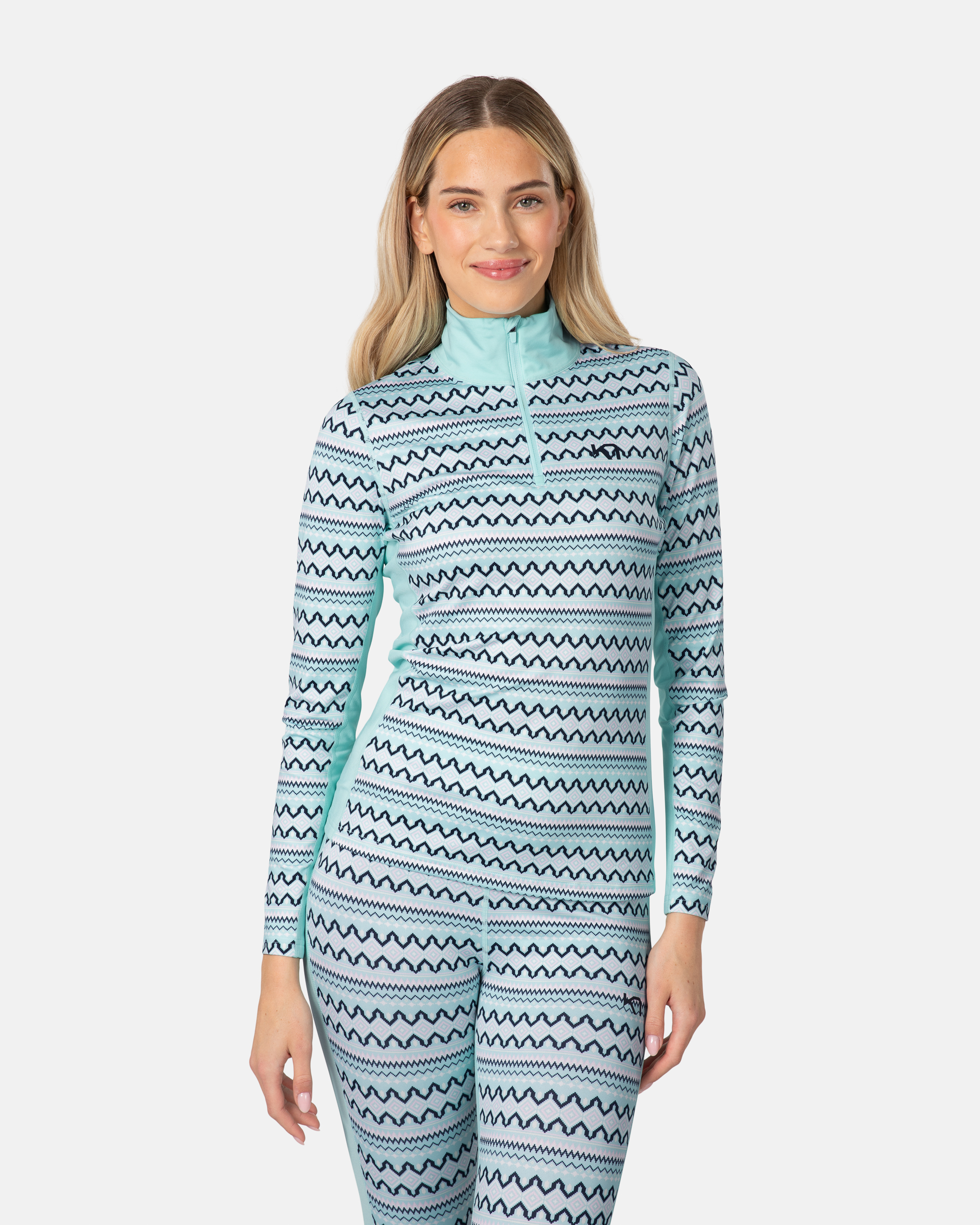 ロンイービー　リトルピグ Lilja Half Zip - Bright Turquoise