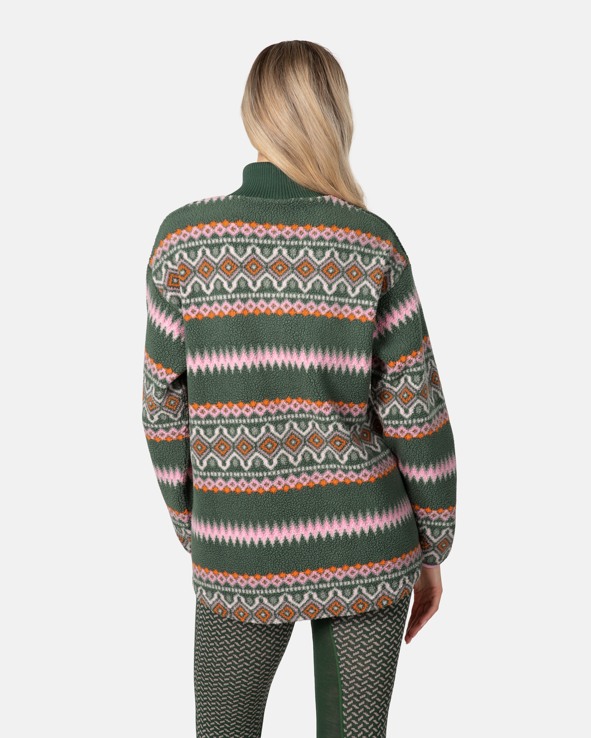 Ruthie Midlayer Half Zip - Thyme Green